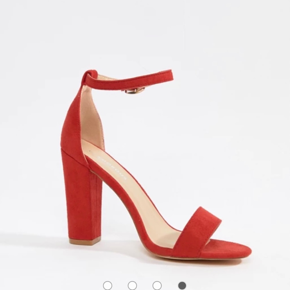 Red strappy heels